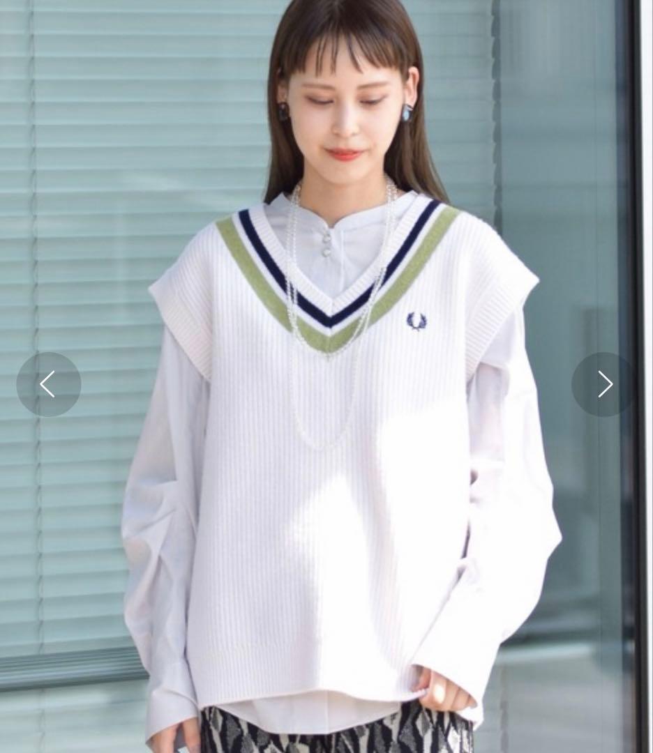 FRED PERRY Rey BEAMS チルデン ニット　ベスト 白 ウール