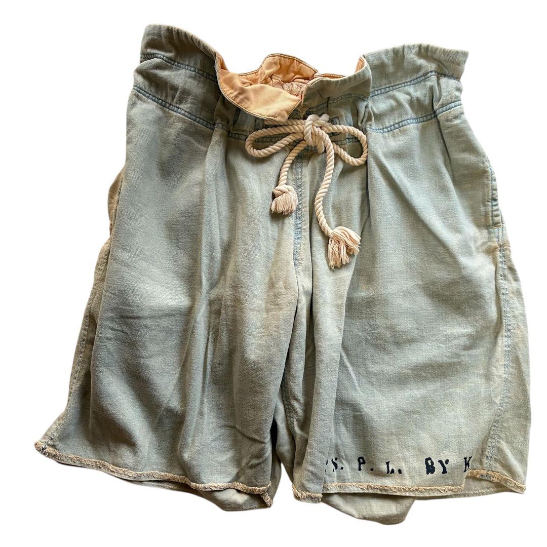 KAPITAL 12ozデニムジャイアントヘミングショートパンツ 淡色リメイク