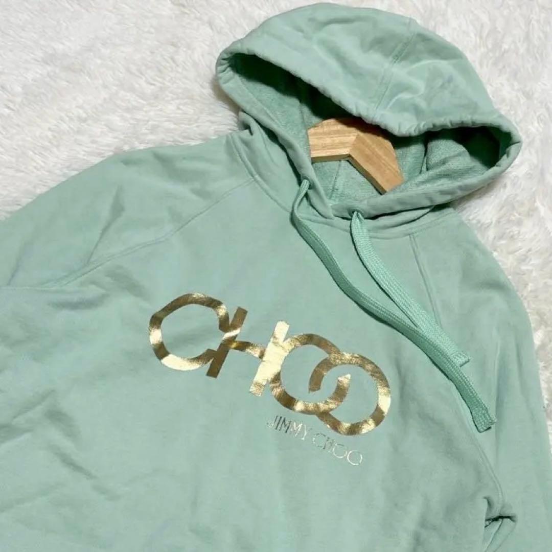 Jimmy CHOO ロゴ フーディ ミントグリーン Mサイズ相当 ジミーチュウ