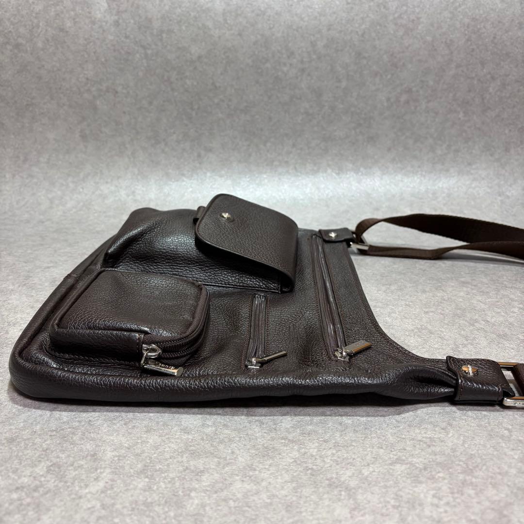 GIUDI ジウディ レザーショルダーバッグ ダークブラウン