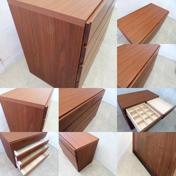 展示品■高野木工■レッチェ 80サイドチェスト■ウォールナット■4段5杯■