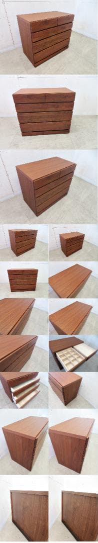 展示品■高野木工■レッチェ 80サイドチェスト■ウォールナット■4段5杯■