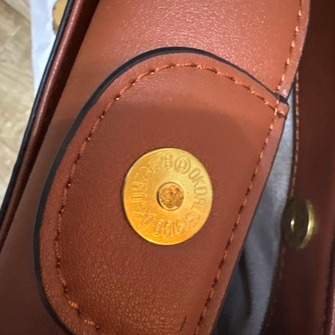 ブラウン バンブーハンドバッグ　バレンタイン