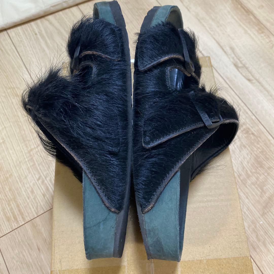 Rick Owens X Birkenstock ブラックファーサンダル　40