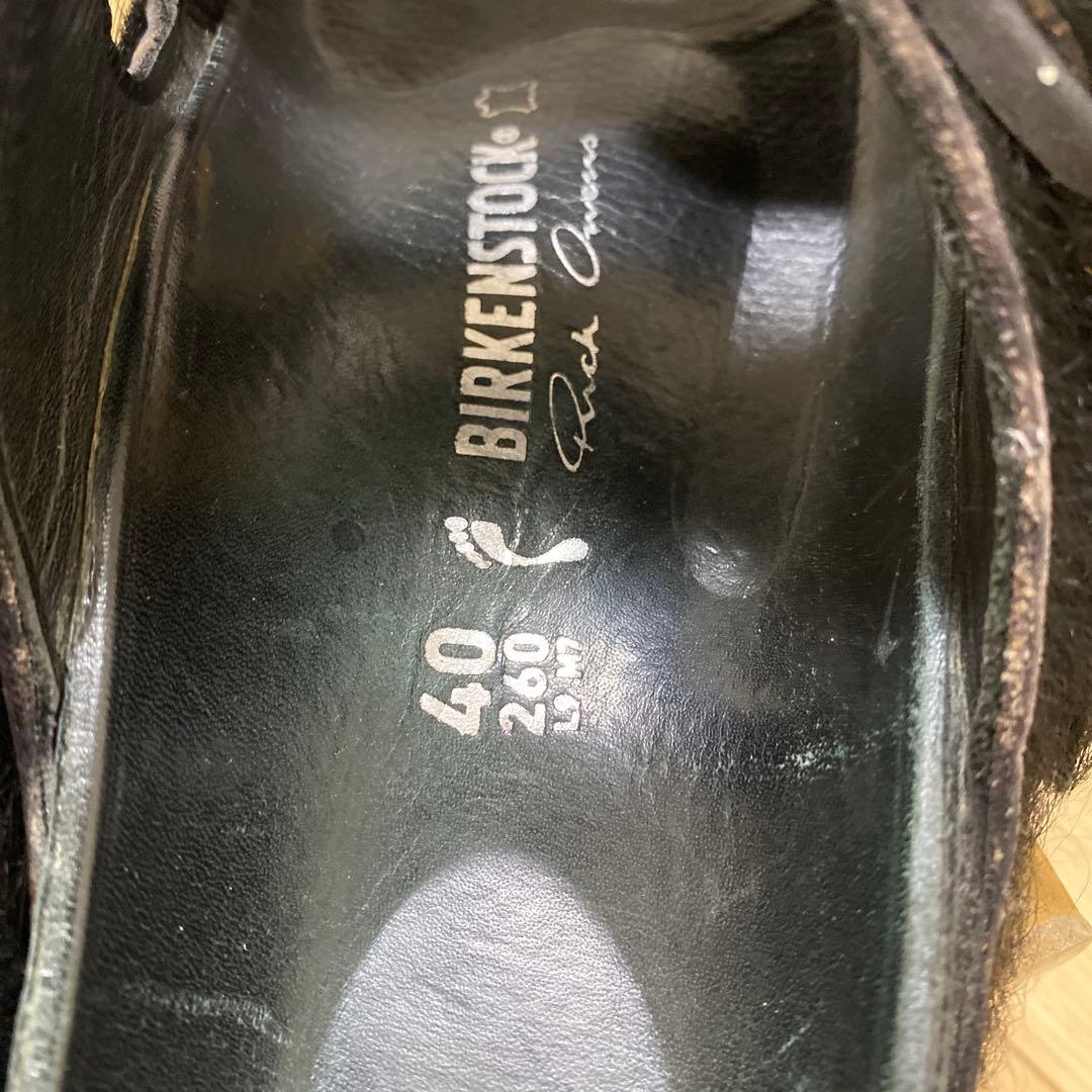 Rick Owens X Birkenstock ブラックファーサンダル　40