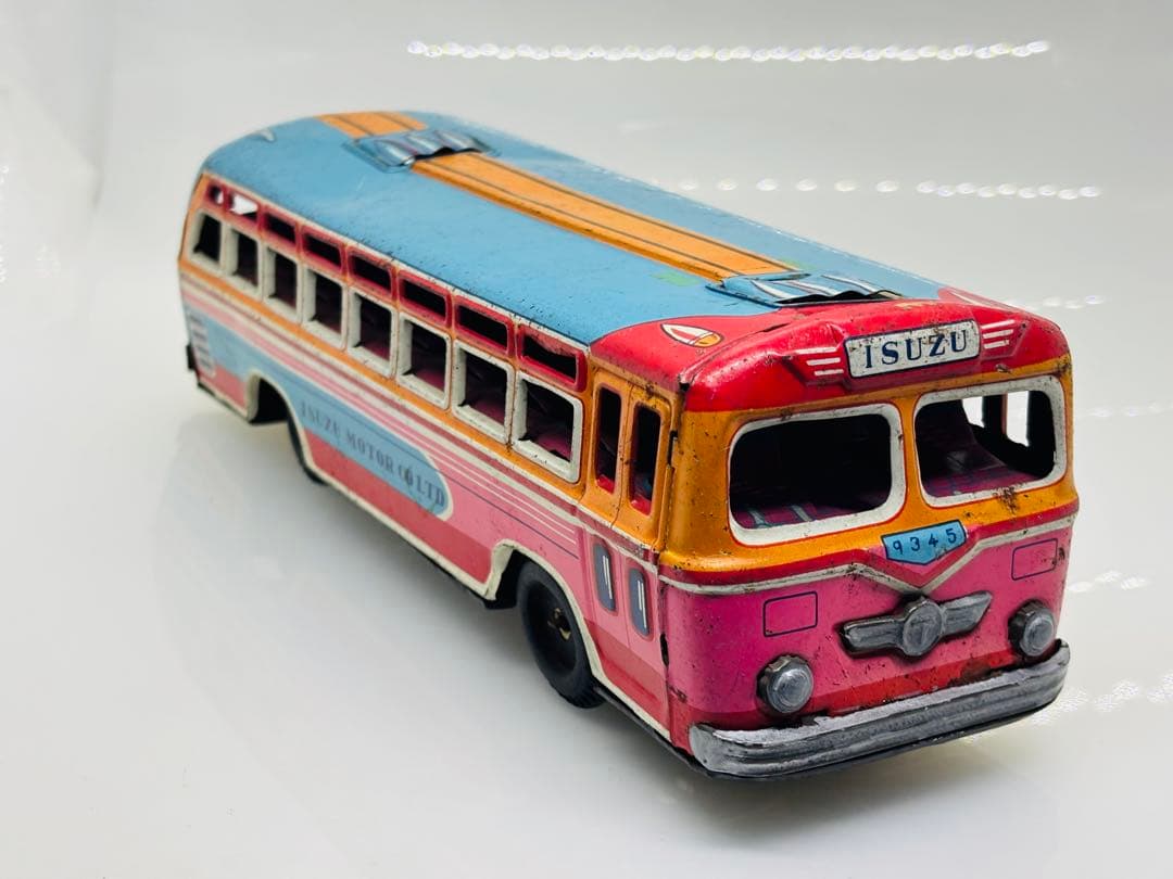 モ*ガ様 アサヒ玩具ATC当時物ブリキ☆いすゞ観光バス1950年代大型24㎝昭和