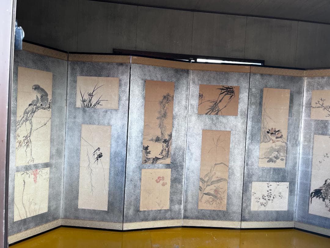 ★直接引き取り限定★屏風　日本画　風景画　詳細不明