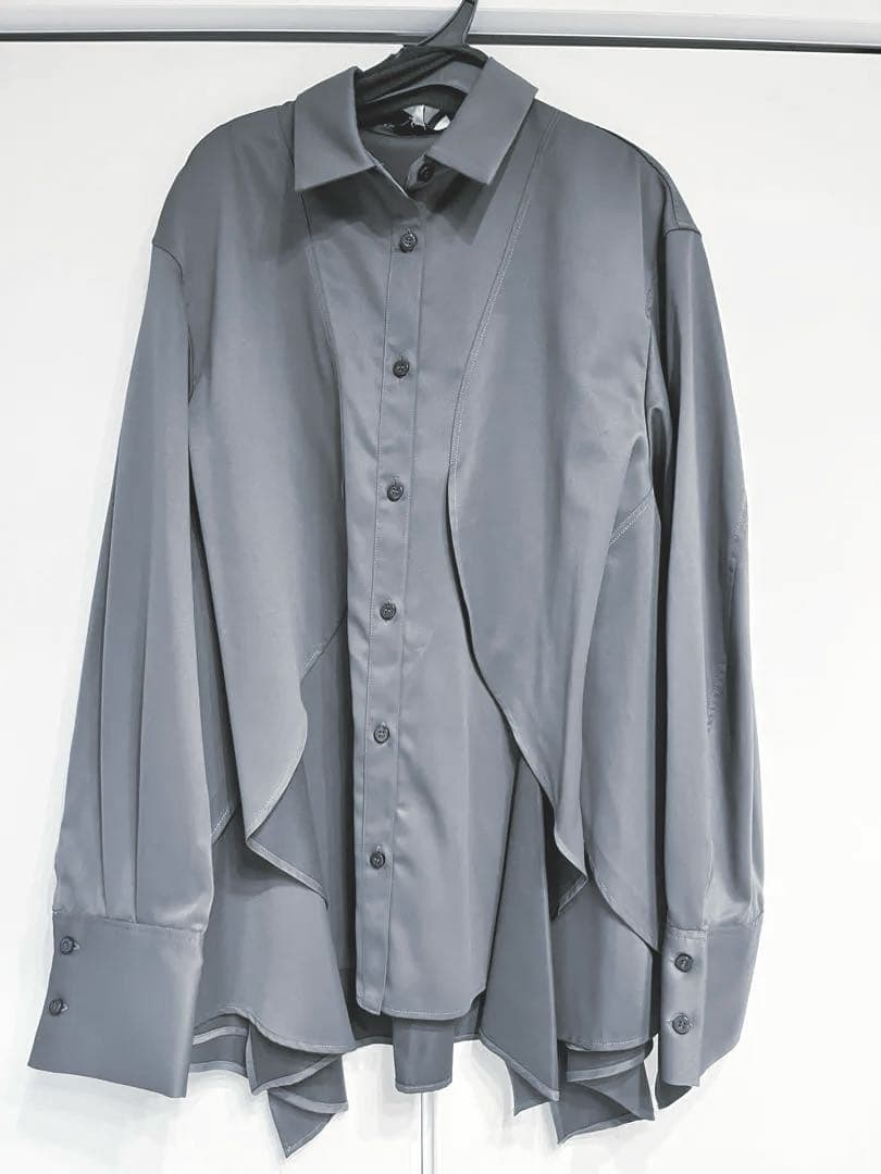 【大人気完売】UN3D. WAVE RAFFLE SHIRT グレー　38