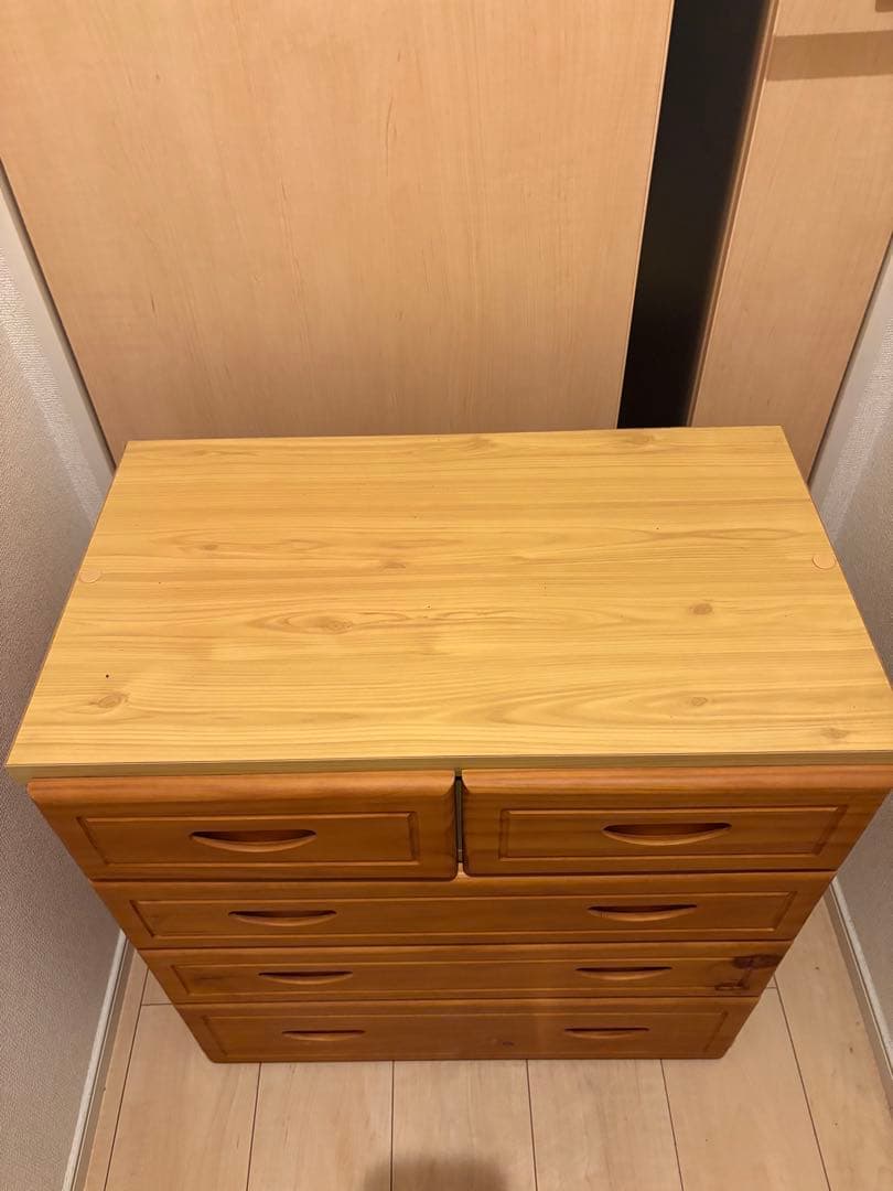 チェスト　タンス　ナチュラルブラウン　収納　洋服　木製　オークル　カントリー