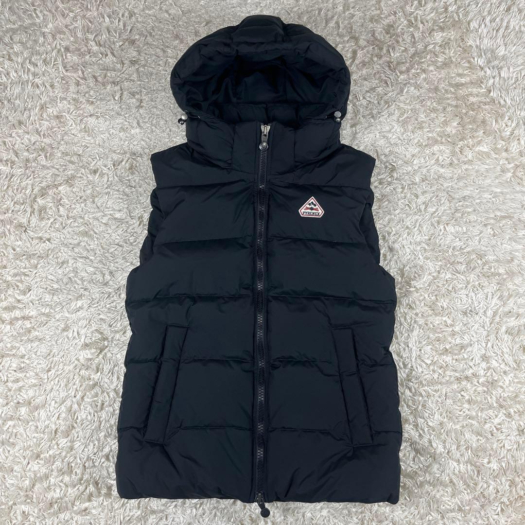 PYRENEX スプートニック ダウンベスト フード着脱可 ブラック XSサイズ