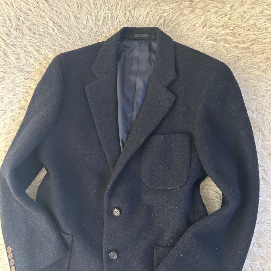 美品　Harris Tweed ネイビー テーラードジャケット　ウール