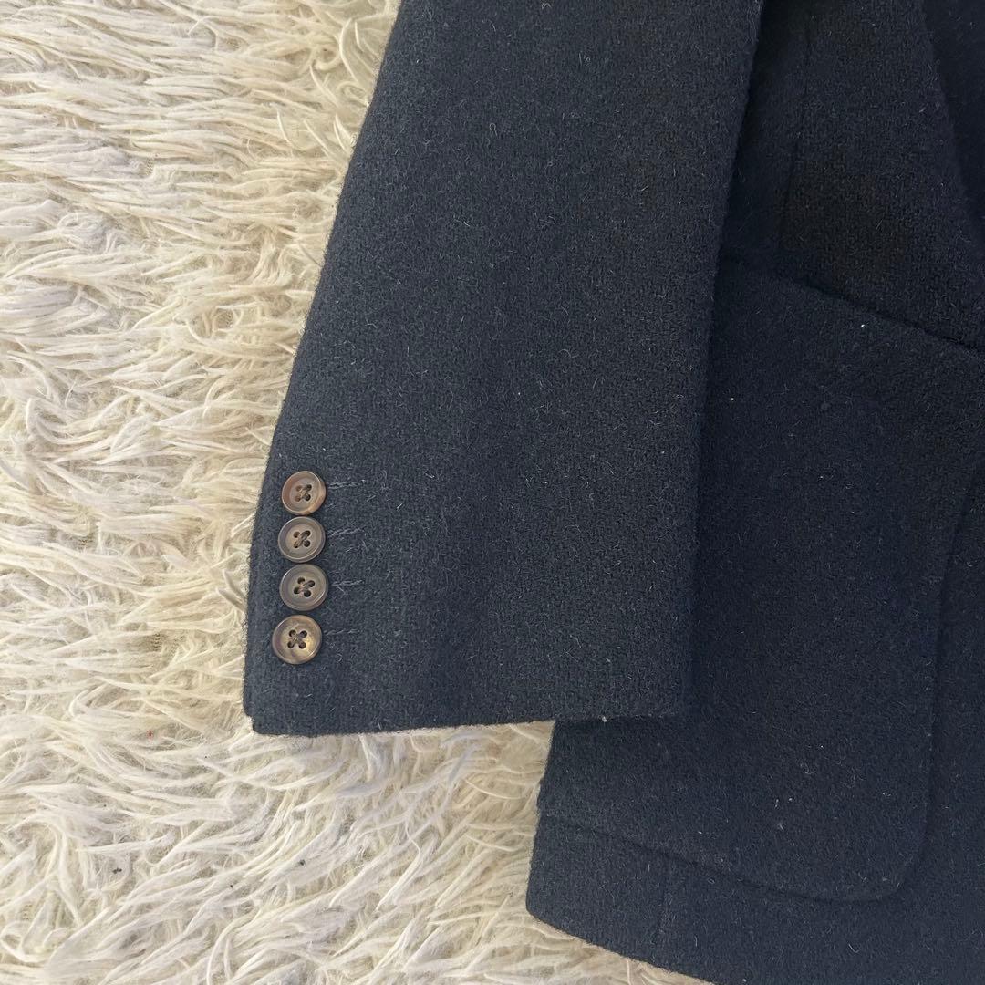 美品　Harris Tweed ネイビー テーラードジャケット　ウール