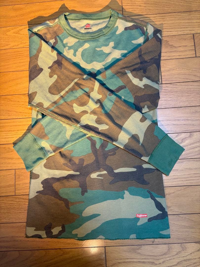 SUPREME Hanes カモフラージュ・迷彩カーキ　サーマルロンT