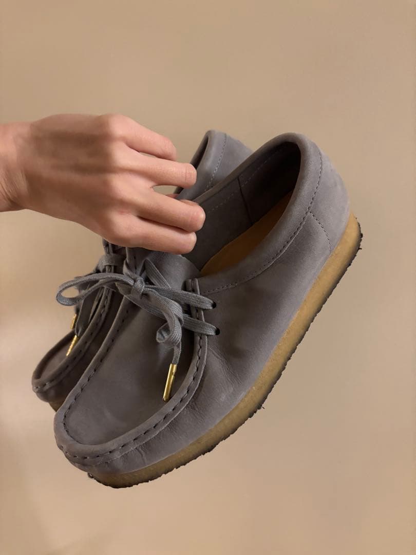 CLARKS ORIGINALS グレー スエード モカシン