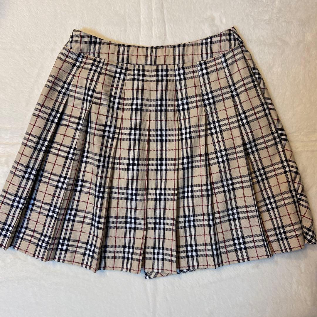 美品 Burberry London ノバチェック プリーツミニスカート
