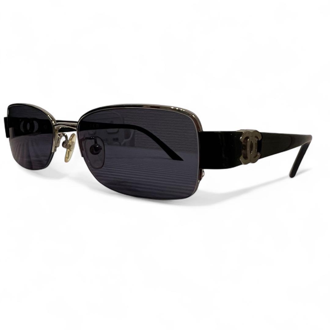 極美品✨シャネル 2101T サングラス ココマーク ハーフ リムレス ブラック