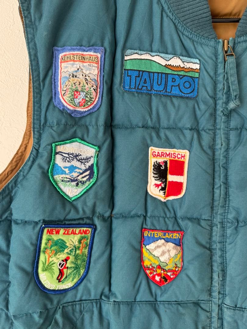 エディバウワー　80s ダウンベスト　ヴィンテージワッペン　サイズL
