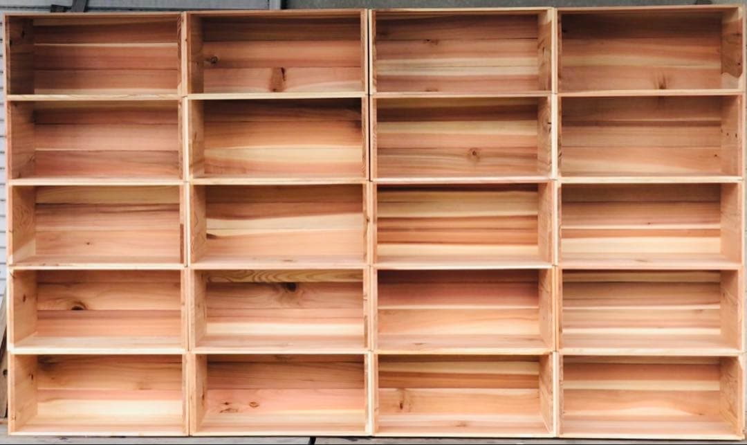 新品 りんご箱 8箱 // 木箱 本棚 収納 陳列 ケース まとめ売り 什器