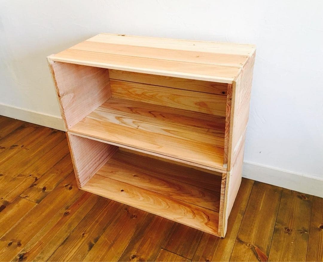 新品 りんご箱 8箱 // 木箱 本棚 収納 陳列 ケース まとめ売り 什器