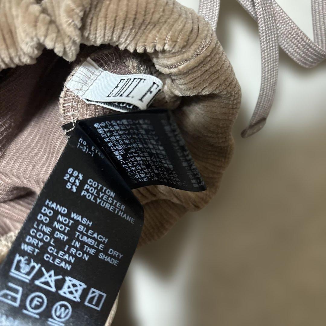 コーデュロイ ワイドレッグパンツ　ブラウン