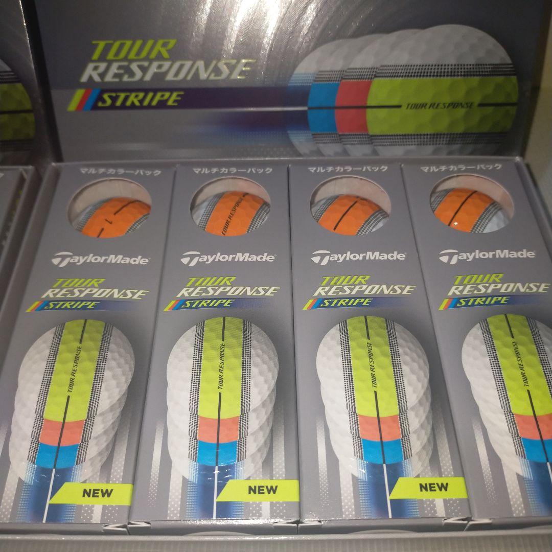 新品 TaylorMadeツアーレスポンスストライプボールオレンジ2ダース24球