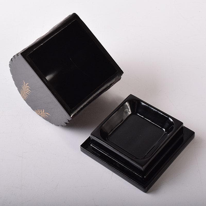 mu-tinctura　清峰造　柳蒔絵　烏帽子香合　共箱　V　7822