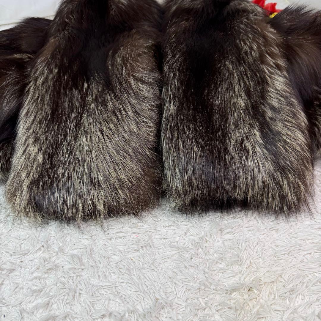 総丈117cm GRACE 肉厚 シルバーフォックス ロングコート 舐めし柔らか