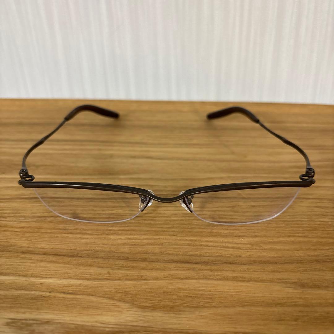 999.9 フォーナインズ　S-208T ブラウンメタル フレーム 眼鏡