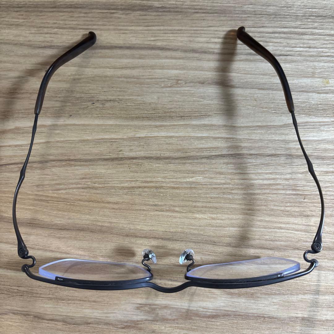 999.9 フォーナインズ　S-208T ブラウンメタル フレーム 眼鏡