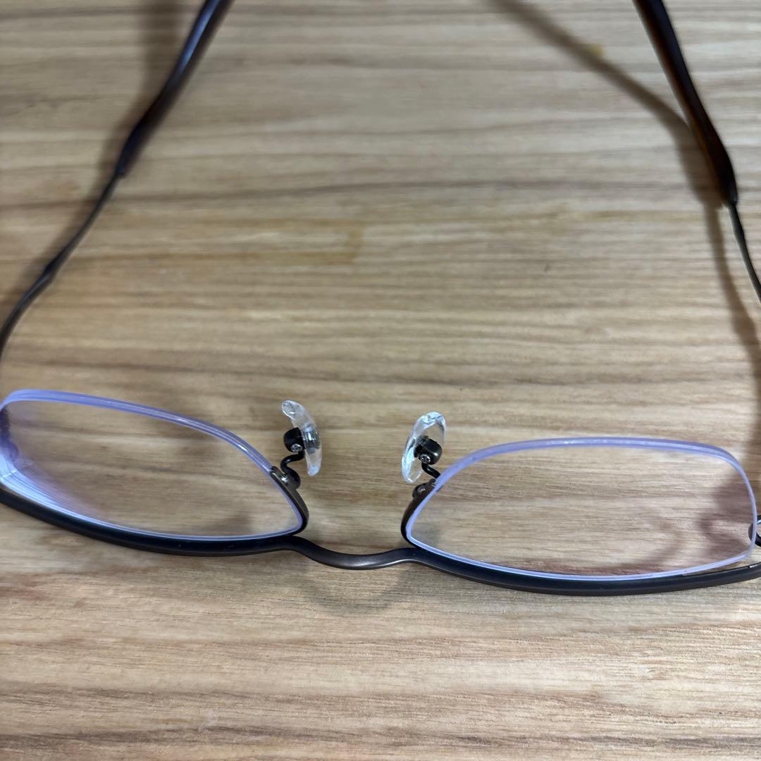 999.9 フォーナインズ　S-208T ブラウンメタル フレーム 眼鏡