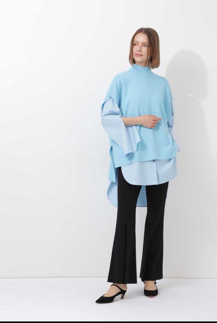 LE PHIL ルフィル バックオープン ニットベスト ブルー