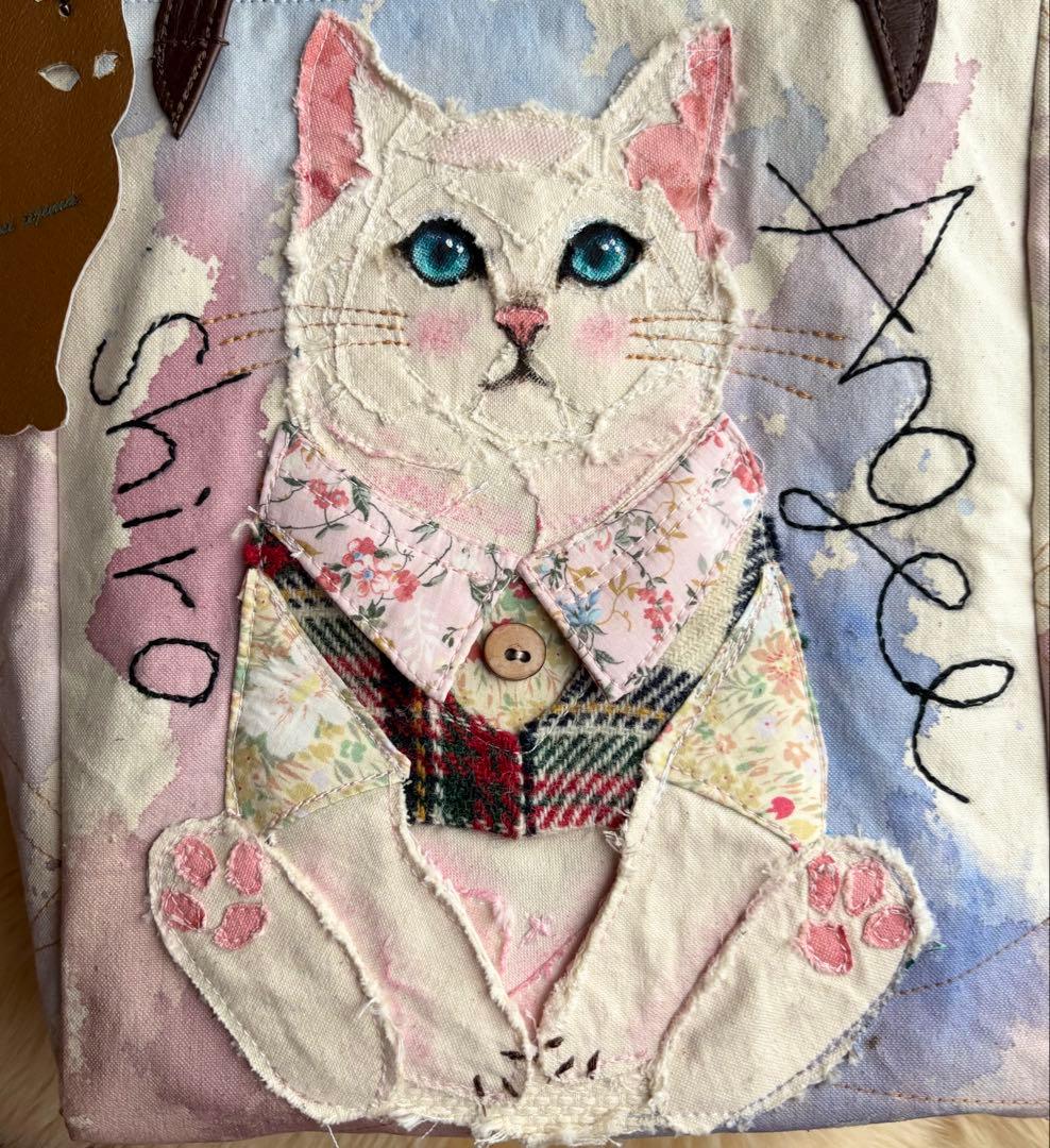 MUGI\"エンジェルしろ\"ねこのトートバッグ