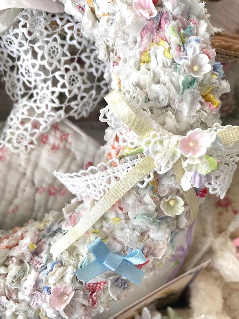 アンティークキルトで贅沢布リース両面♡ 限定１個ハンドメイド·͜· ♡