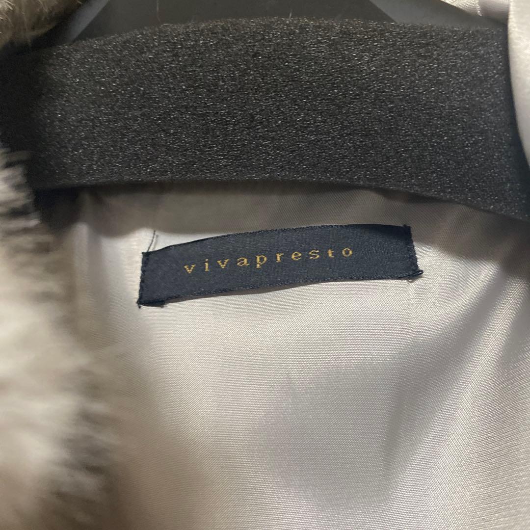 vivapresto フード付きグレー毛皮コート　人気グレー　セブンフェアリー