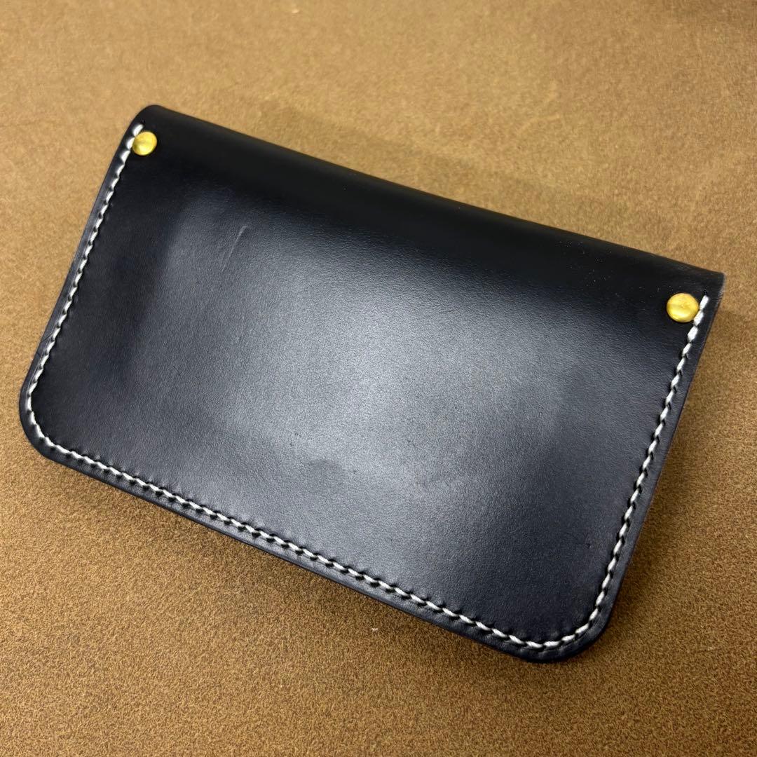 クロムエクセル　トラッカーウォレット　ミドル　黒　茶心　3層　HORWEEN