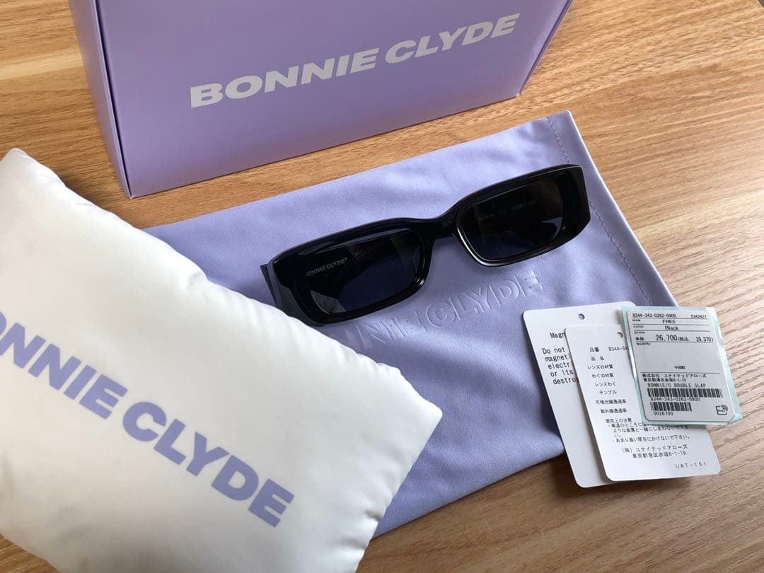 新品タグ付 BONNIE CLYDE DOUBLE SLAP サングラス 黒