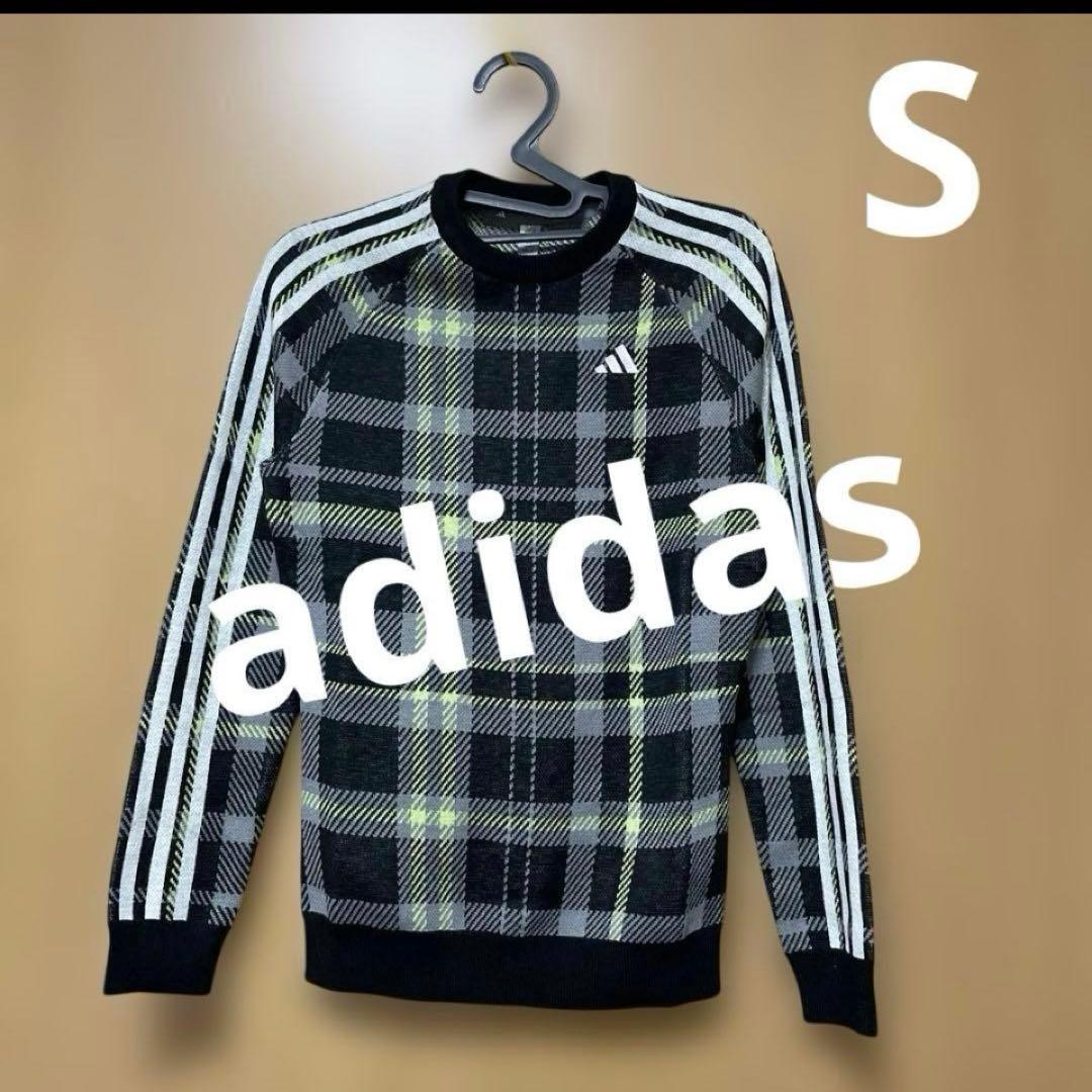 1セット限★新品アディダスセットアップ　チェックセーターS＋中綿入暖かスカートM