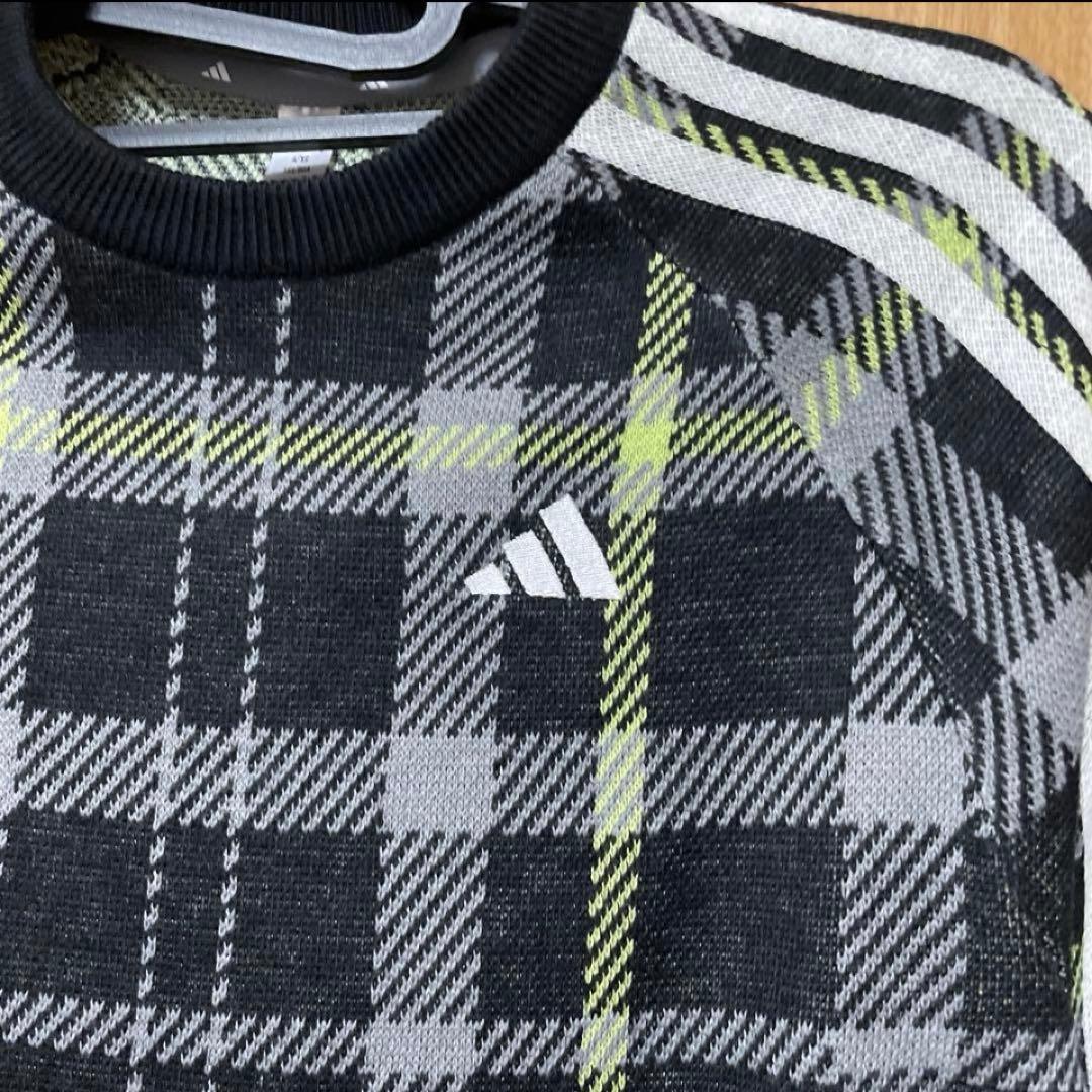 1セット限★新品アディダスセットアップ　チェックセーターS＋中綿入暖かスカートM