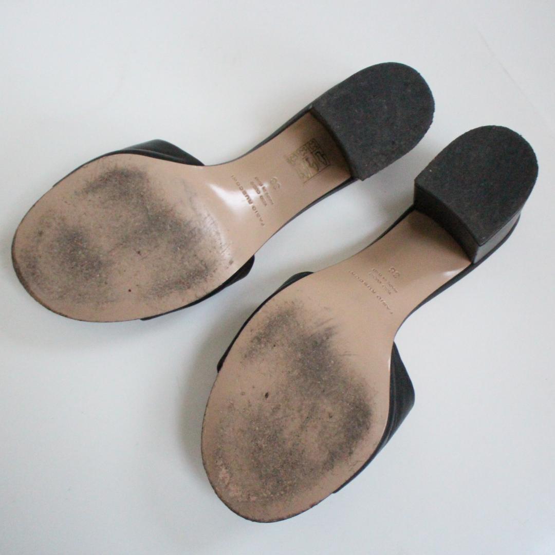 ファビオルスコーニ レザーミュールサンダル 黒39/24.5ｃｍ