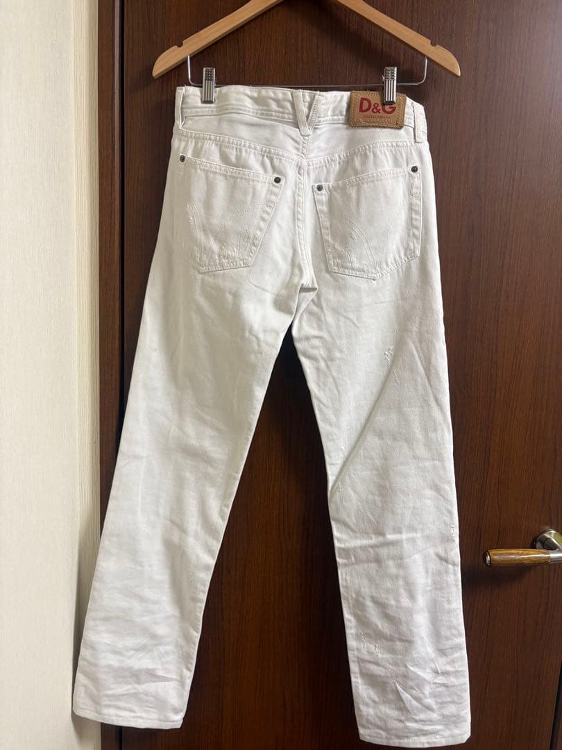 ドルチェ&ガッバーナ　D&G ホワイト　ストレート　タイト　デニム　Ｉライン