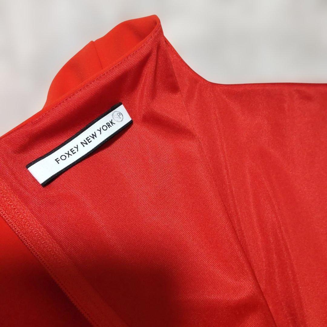 FOXEY レッド 七分袖ワンピース 38新品未使用アウトレットパック福袋