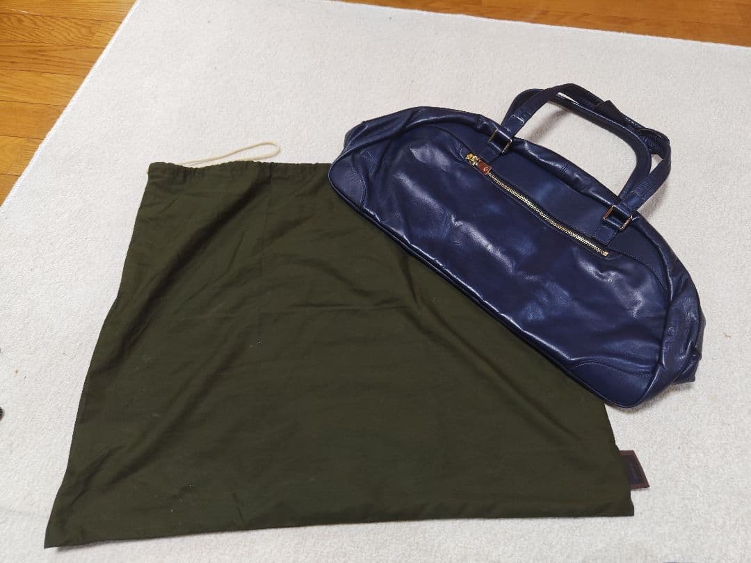 【新品未使用】アニアリ aniary レザーボストンバッグ ネイビー