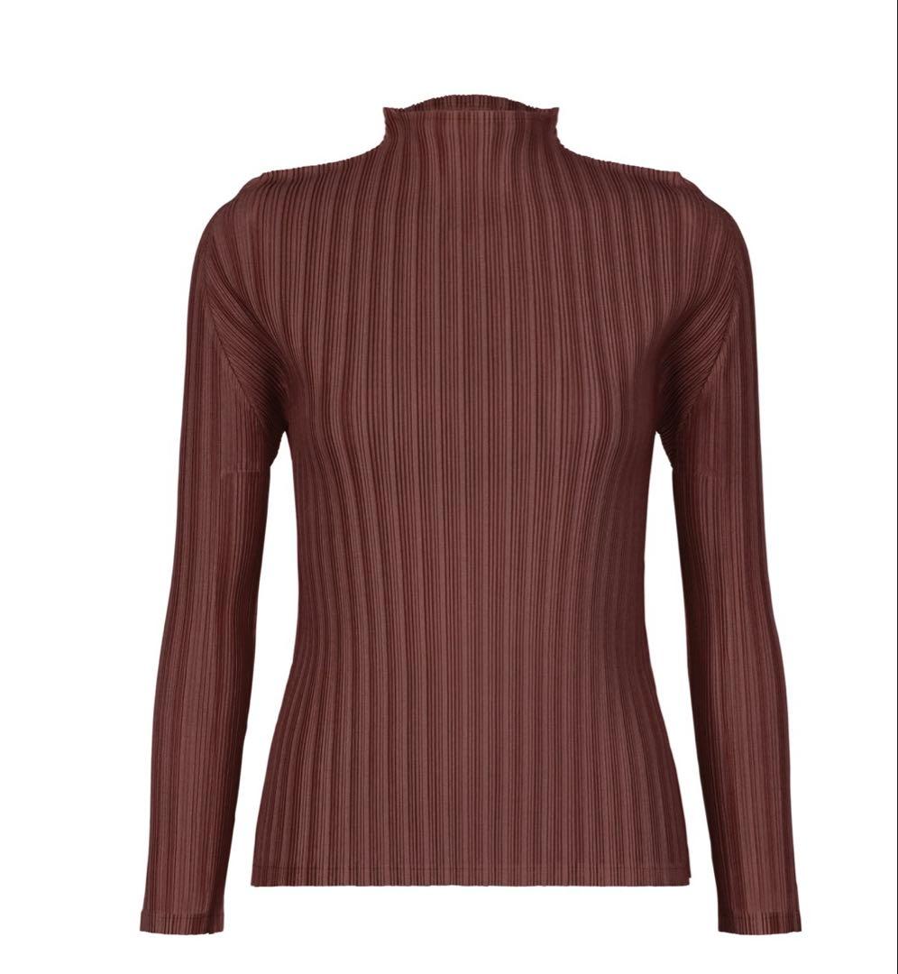 pleats please リブプリーツ　ハイネックボルドー　2026年1月