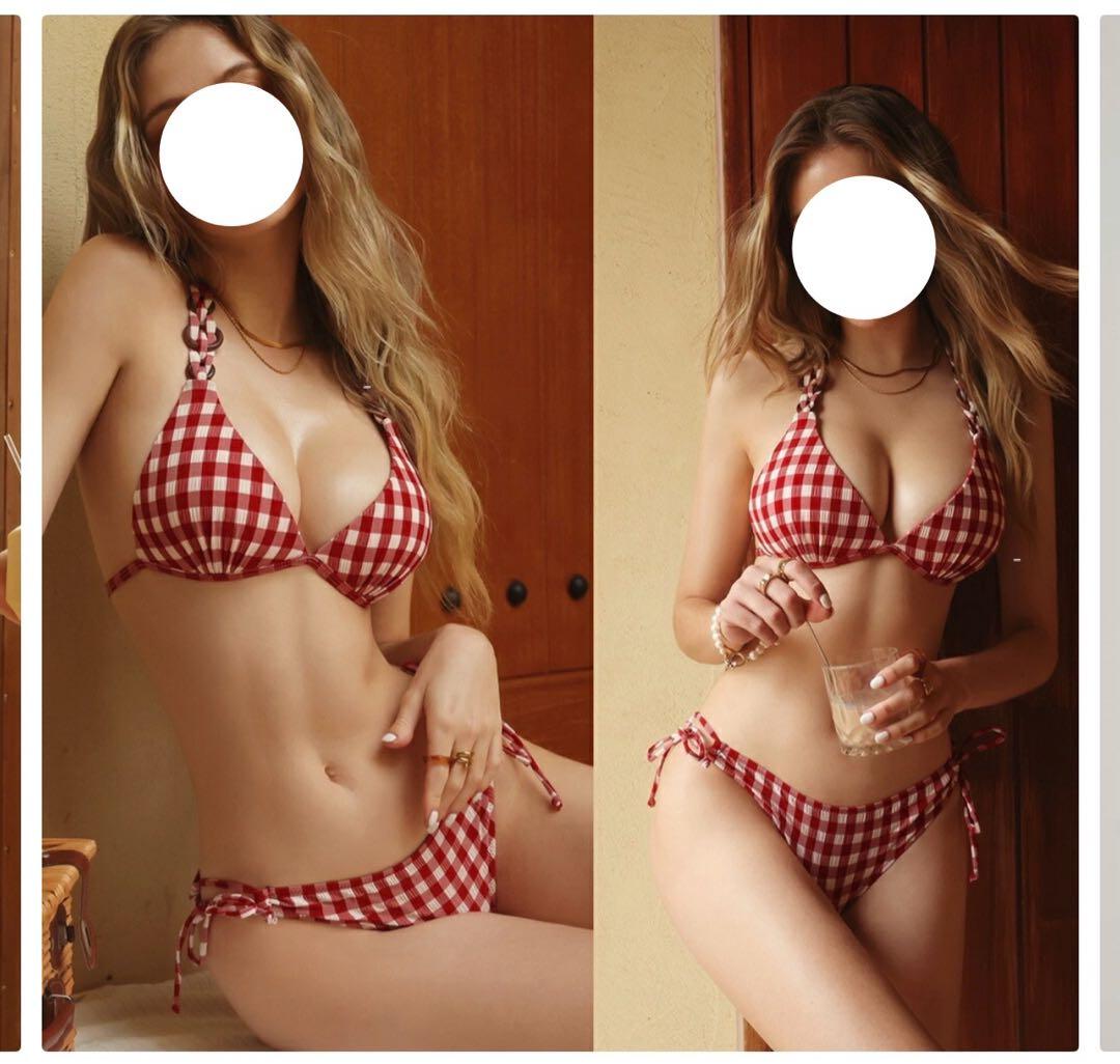 AIR SPACEギンガムチェック三角ビキニ