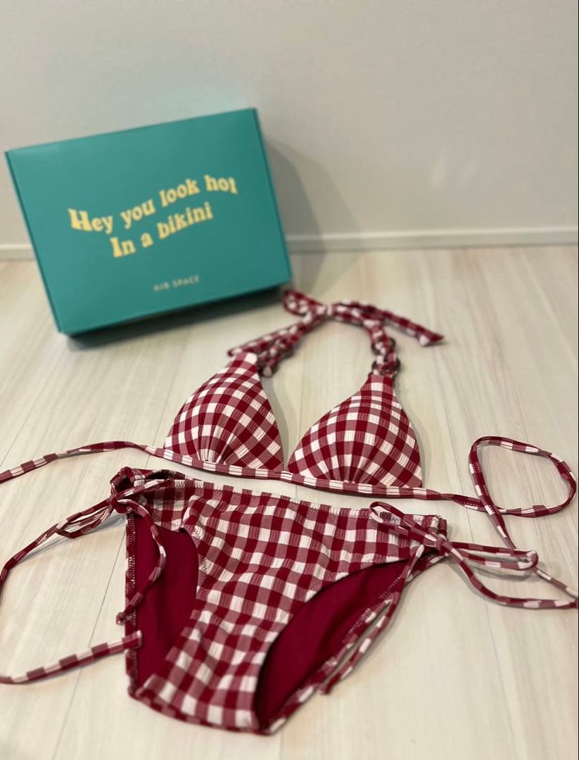 AIR SPACEギンガムチェック三角ビキニ