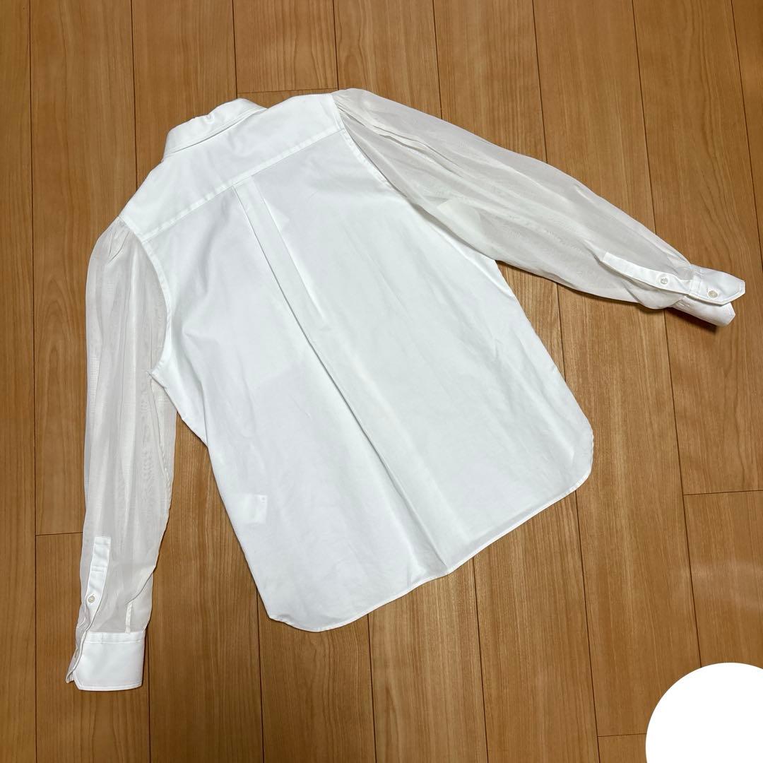 新品　HYKE シースルー袖　ボタンダウンシャツ