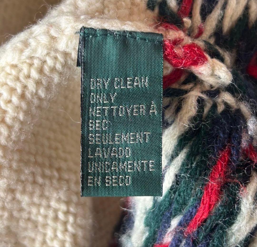 ラルフローレン　長袖ニット　ネイビー　犬　スキー　ノルディック