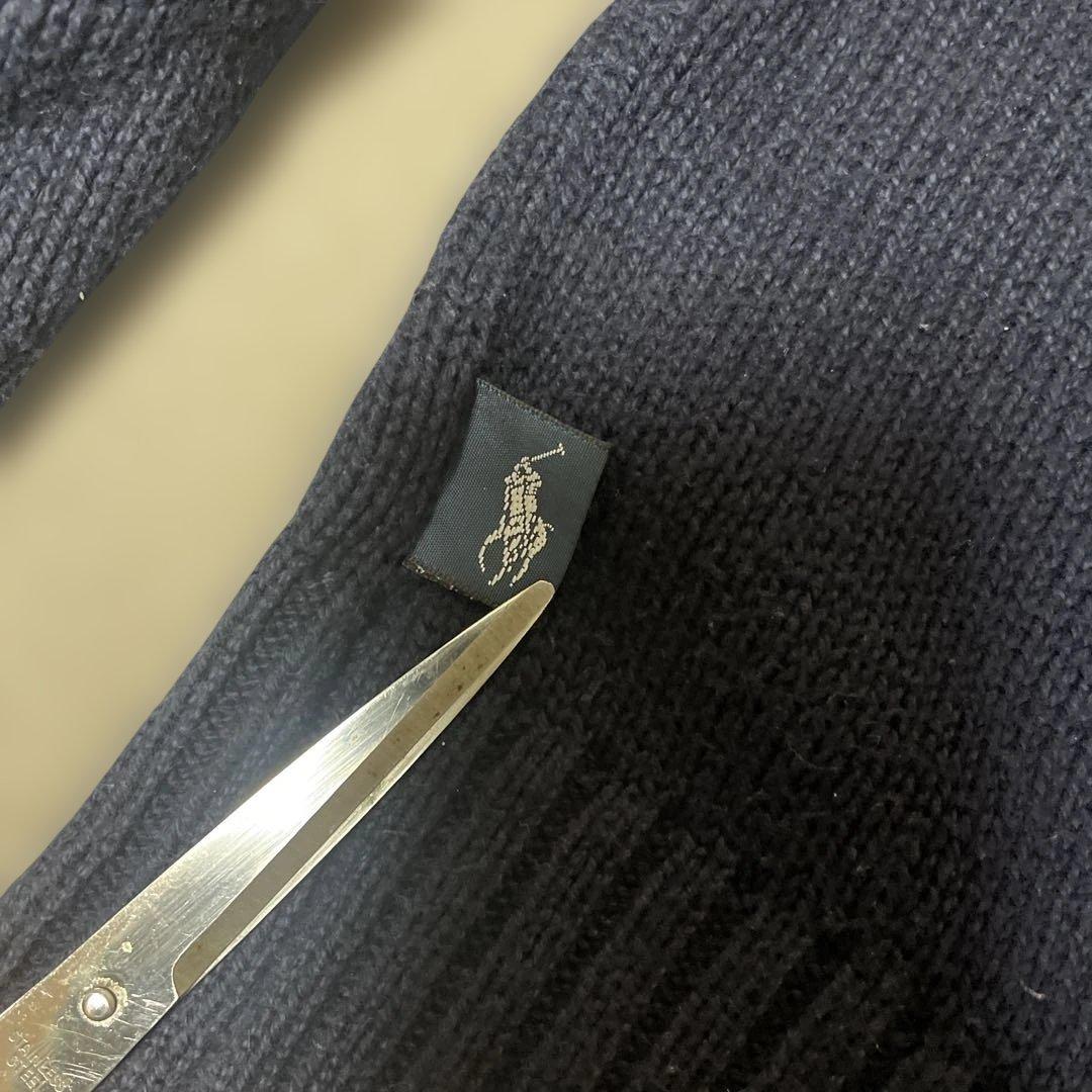 【美品】Ralph Lauren 米国製 星条旗 ニットセーター L 紺