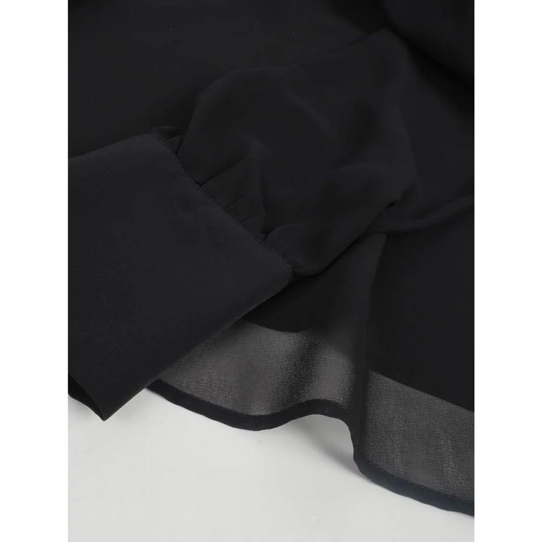 【美品】Rire fete リルフェテ パールデザインシフォンドレス 9号