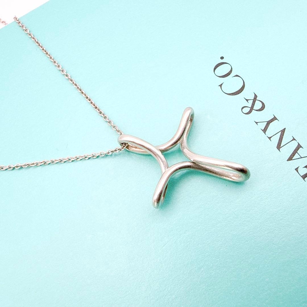 2982-1 人気✨Tiffany インフィニティクロス　ネックレス　SV925